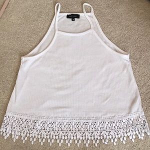 White, crochet bottom tank top